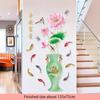 Chinese Style Classical Vase Flower Wall Sticker Rose Lotus Butterfly Decoration Decals Removable Wall Art Home Decor