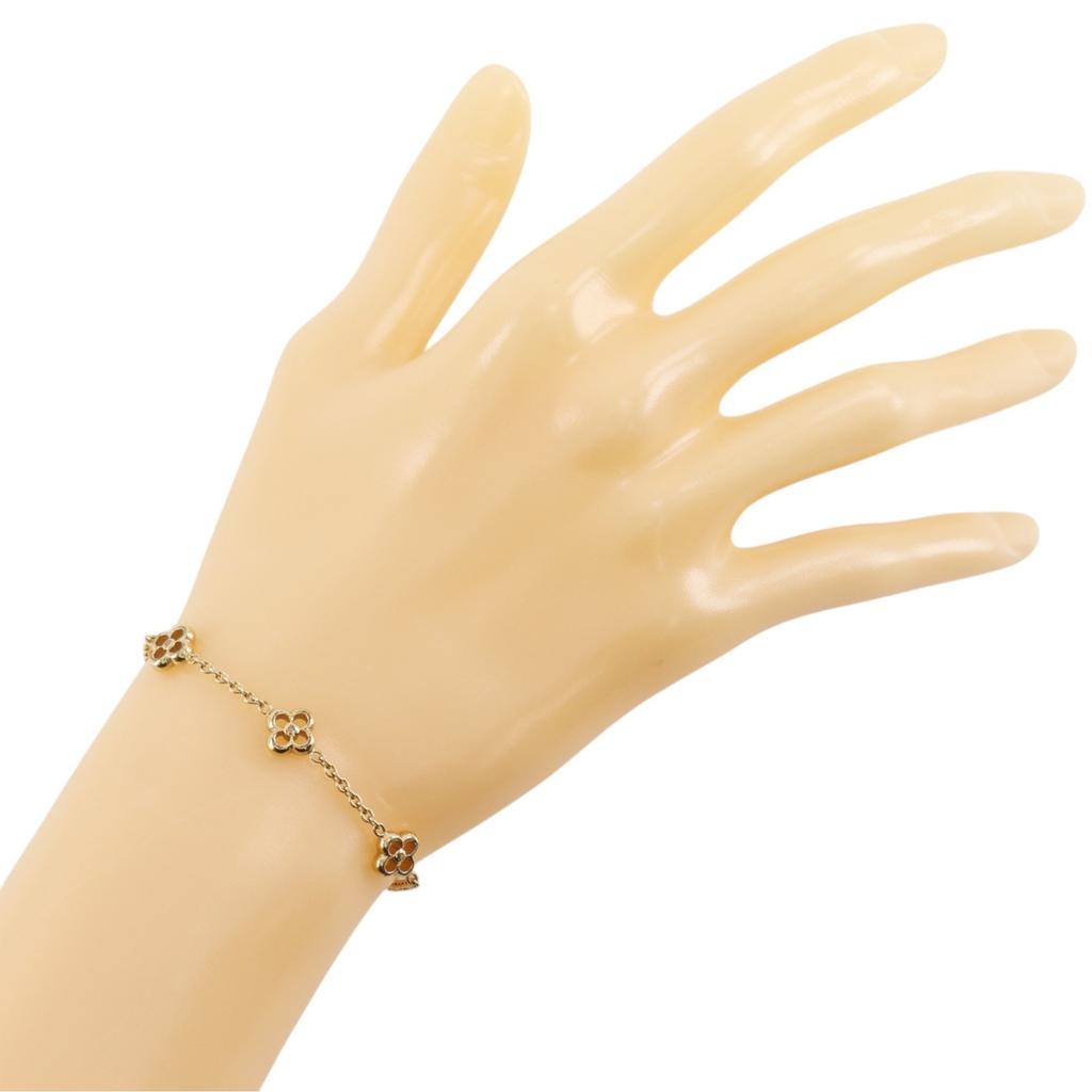 LOUIS VUITTON Brass Flowerful Bracelet M68127 Plated Gold flour 4.0g Women Used