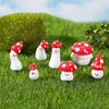 Cartoon Miniature Cute Red Mushroom Micro Landscape Ornaments For Home Decorations Kawaii Desktop Decor Gardening Accessories