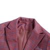 Men's Plaid Lapel Long Sleeved Suit Jacket Casual Suit Top Coat