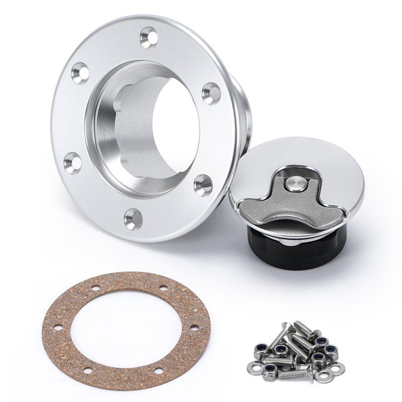 X95-Aluminum Billet Fuel Cell Tank Cap Polished Finish/ID 35.5Mm 6-Hole Fuel Surge Tank Cap Flush Mount