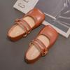 2024 New Simple Non-slip Girls Casual Shoes Versatile Soft Square-toe Kids Shoes Leather Shoes Drop Shipping Children Flats Cute