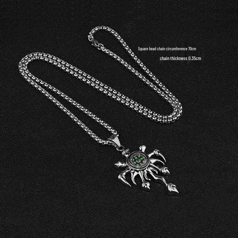 Модная подвеска в виде шестиконечной звезды, ожерелье из титановой стали для мужчин и женщин - хип-хоп стиль, цепочка для свитера, ювелирное изделие.