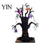 Decorative Resin Tree for Home Lighted Halloween Spooky Dead Tabletop Decor, Ghost Face Haunted Themed Showcase Decor with Pumpkin Spider LED