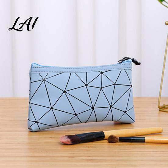 Travel Accessory Pouch Set 3Pcs/Set Makeup Bags Waterproof Faux Leather Cosmetic Portable Skin Care Storage Bag Geometric Toiletry Bags for Skincare,