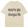 Смешная футболка Charli XCX Brat Наслаждайся моей гей-жизнью Chungus Мем Мужская Женская Футболка Оверсайз Модная Хлопковая Новинка Уличные Футболки