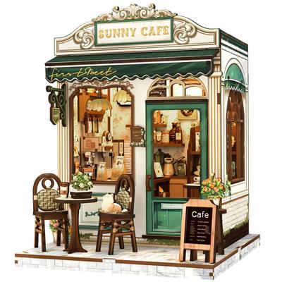 CuteBee Набор для сборки книжной полки своими руками, Набор кукольного домика, Набор миниатюрного дома, BookNook, 3D деревянная поделка, Декорация-книгодержатель со светодиодной подсветкой для подростков и отличный подарок для взрослых, (Солнечный