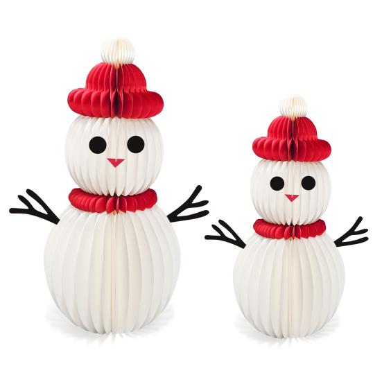 Бумажные сотовые украшения-снеговики 3D сотовая рождественская настольная центральная композиция-снеговик для зимнего украшения стола домашнего декора