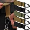 3pcs Tactical Hanging Buckle Nylon Molle Backpack Belt Buckle D-Shaped Outdoor  Carabiner EDC Keychain Hook