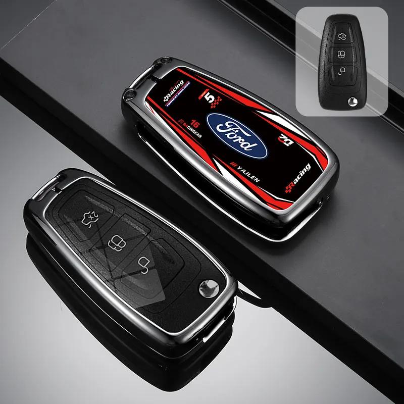 Car Sticker Car Sticker Ford Car Key Case Cover Shell Fob Key Bag For Ford Ranger C-Max S-Max Focus Galaxy Mondeo Transit Tourne