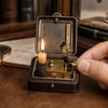 Механическая коробочка для свечей, Винтажный карманный поджигатель с заводом и подсвечник 19 века, Ретро латунная викторианская поджигалка-пламя, коробочка для свечей с механическим подъемником