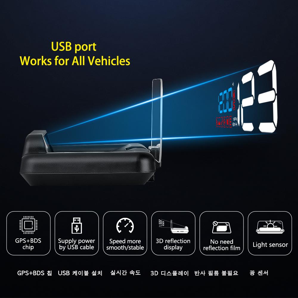 C500 OBD2 T900 GPS HUD Автомобильный проектор на лобовое стекло OBD Спидометр Цифровые автоаксессуары Автомобильная электроника