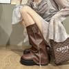 Штаны с большой головой Сапоги Сладкие Крутые Горячие Девушки Сапоги-куча Толстая подошва Вестерн Сапоги до колена Высокие Рыцарские сапоги Женский Тренд