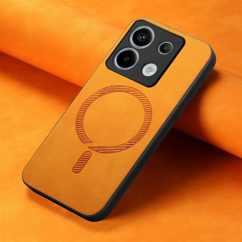 Luxury for Magsafe Magnetic Case for Xiaomi 13t Poco X6 F6 Pro Redmi Note 14 13 Pro K70e 13c PU Leather Shockproof Tpu Hybird Pc Solid Color Case