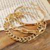 3 Pcs/Set Bracelets Multiple Layered Chain Stackable Bracelets Open Cuff Wrap Bracelets Adjustable Fashion Bracelets Gold Girl Cuban Link Paperclip