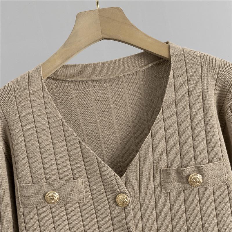 Корейский приталенный ароматный комплект из 3 предметов: брюки палаццо и свитер для женщин - Весна/Осень 2025