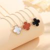 Four-leaf Clover Red White Shell Necklace for Women New Light Luxury Niche Design High-end Temperament