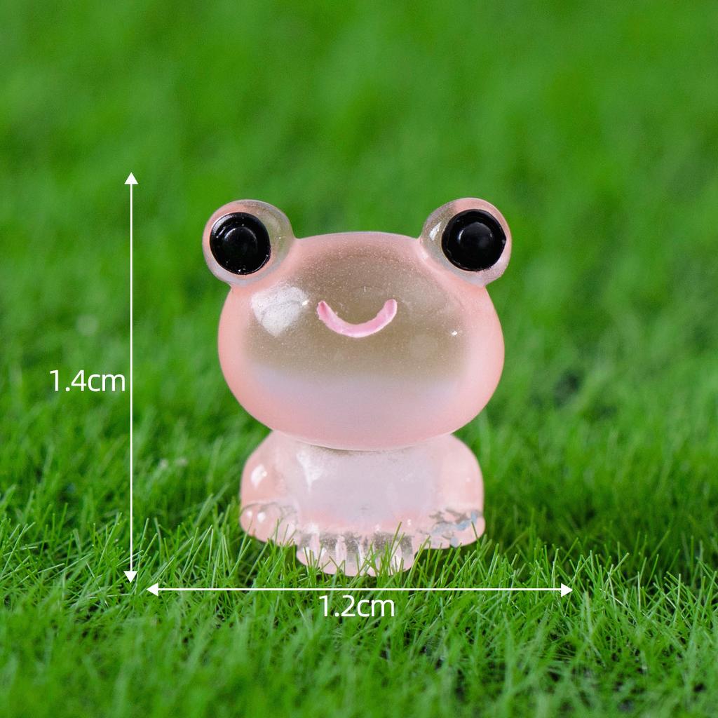 10pcs Luminous Frogs Mini Figurine Micro Landscape Decoration Frog Fairy Garden DIY Miniatures Home Decoration Accessories