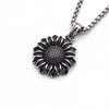 Sunflower Necklace, Retro Style Sunflower Pendant, Titanium Steel Necklace, Fashionable and Simple Accessory