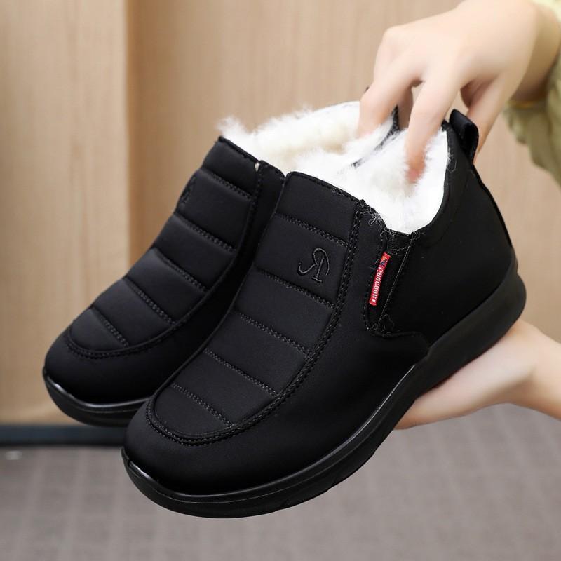 2025 зимняя утолщенная теплая обувь старая Пекинская хлопковая обувь нескользящая водонепроницаемая для пожилых женщин бабушек бархатная хлопковая обувь женская