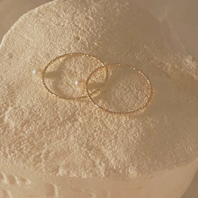 Taupe 14k gold pearl cutting ring