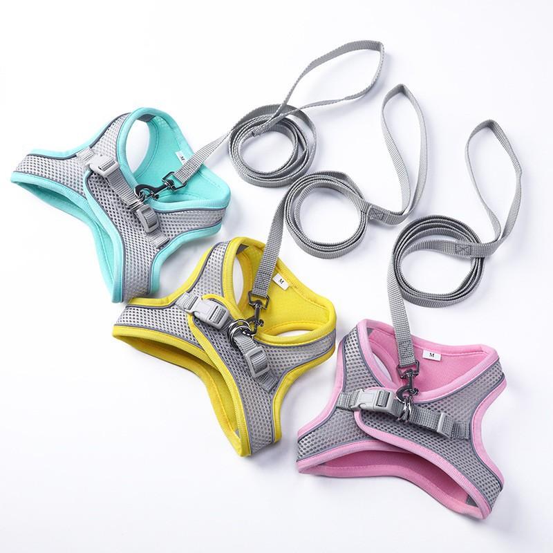 Шлейка для собак, светоотражающие шлейки и поводки для домашних животных, регулируемая шлейка для маленьких собак, кошек, мопсов, чихуахуа, аксессуары для собак