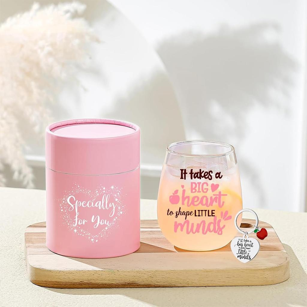 Colorful Stemless Wine Glasses Teacher Gifts For Women Birthday Gifts for Women Colleagues Best Friend For Her Cute Funny Gifts