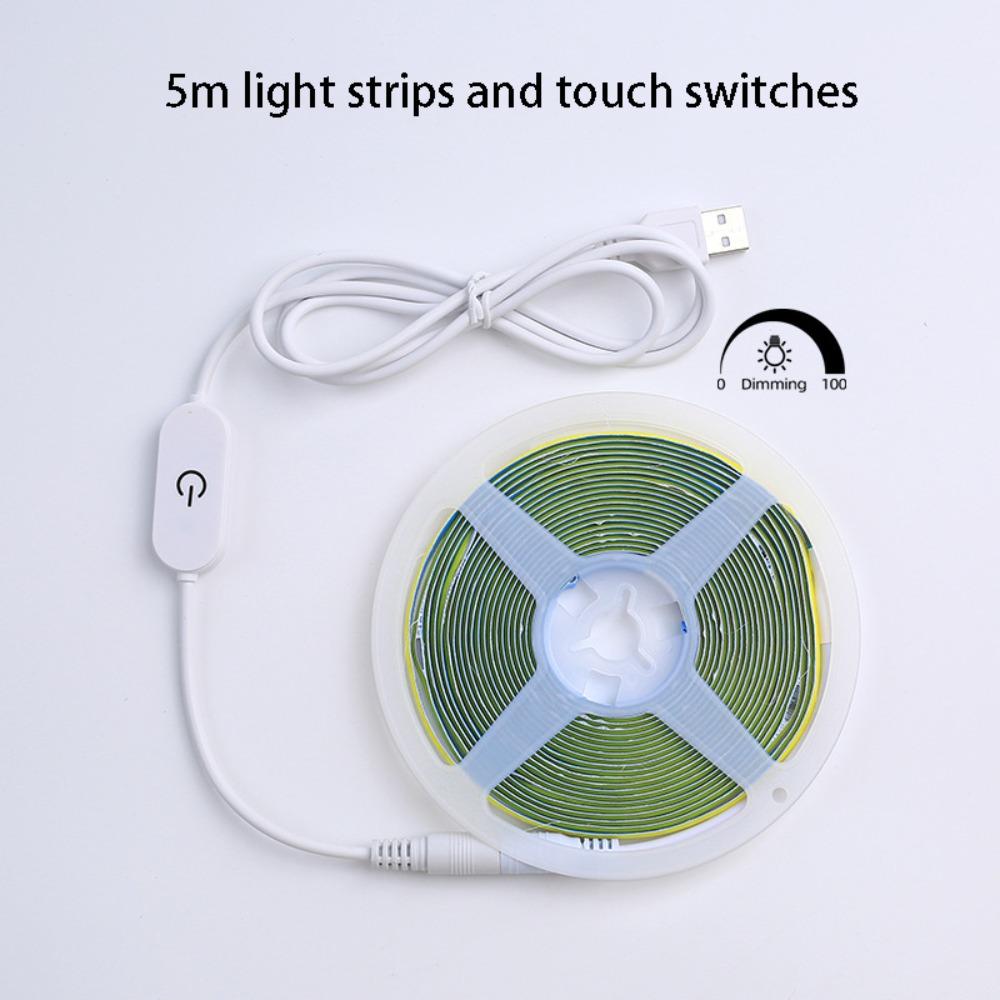 DC 5V LED Under Cabinet Light USB Powered Flexible Tape LED Strip Light 2835 LED Dimmable Control Smart Dimmer Room Decoration