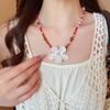Beaded Shell Flower Necklace Boho Ocean Style Neck Chain Childishness Stone Pendant Necklace  Party