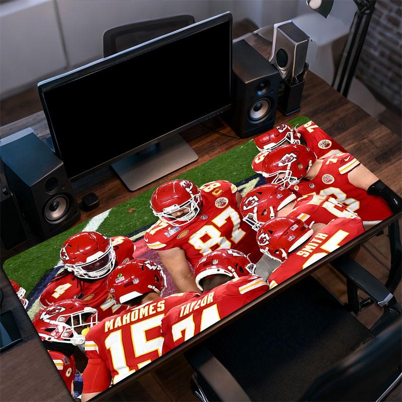 Chiefs Players Mouse Pad, Large Gaming Desk Mat, Non-slip XXL Mousepad for Laptop & Tablet, Mini PC Playmat with Stitched Edges