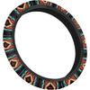 Steering Wheel Cover Ethnic Style Auto Wheel Cover Made of Coarse Flax, Fits 14 1/2-15 1/4 inches Car Wheel - Retro Red Westen Tribe
