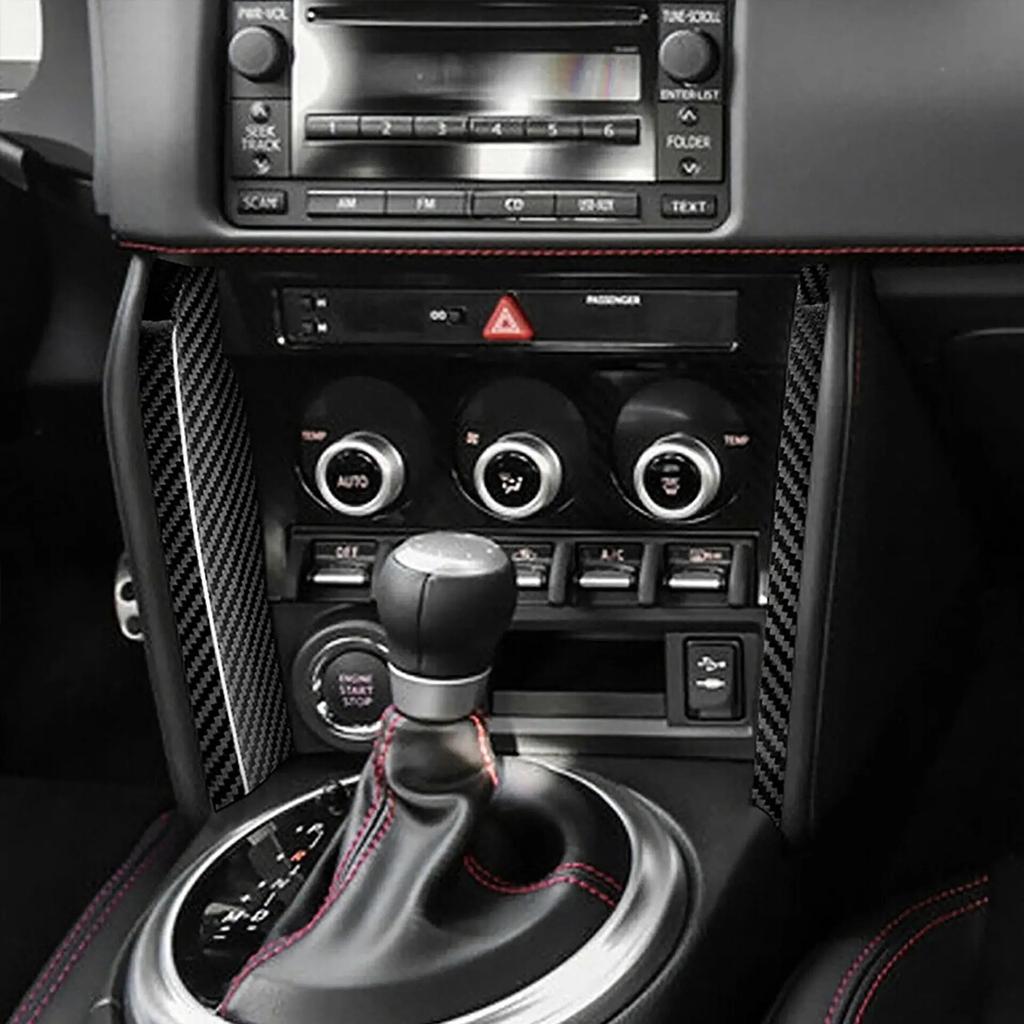 4pcs Car Center Console Panel Decor Sticker Carbon Fiber for Subaru BRZ Toyota GT 86 2016- Automotive Interior Accessories