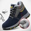 Зимние ботинки высокого качества, мужские защитные ботинки со стальным носком, рабочая обувь, мужские непрокалываемые рабочие ботинки, плюшевая теплая защитная обувь, ботинки
