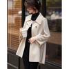 Si Shui Nian Hua Women's Elegant Mid-Length Wool Blend Coat