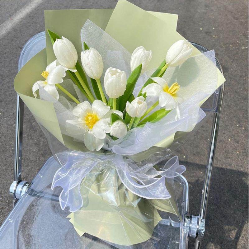 Прозрачная Органзовая Лента 40мм X 9метров Шифоновые Ленты для Букетов Упаковка Свадебного Торта Декорация Поделки Венок Банты Изготовление