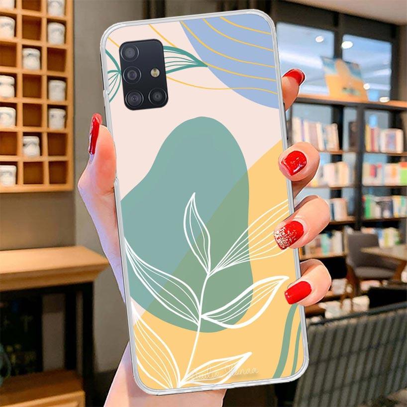 Abstract Women Face Line Cover Phone Case For Samsung Galaxy A12 A22 A32 A52 A72 A02S Phone Case Note 20 Ultra 10 S10 Plus A51 A