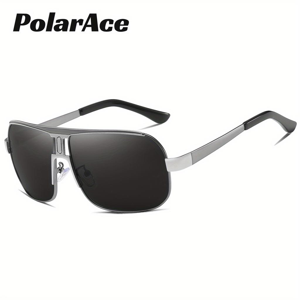 PolarAce Unisex Polarizing Alloy Square Oversized Frame Sunglasses Cycling Sunglasses, UV400