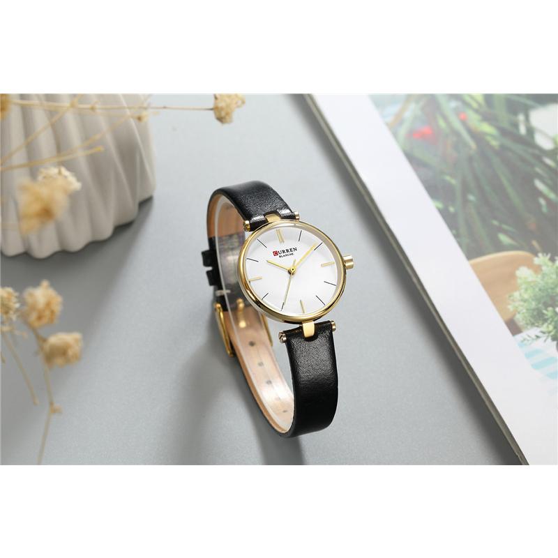 CURREN Новые лучшие женские часы, повседневные кварцевые часы, простые часы с японским механизмом и ремнем