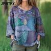 Женская модная повседневная блузка/рубашка JPNTKY с рукавами 3/4 и круглым вырезом