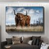 Animal Highland Cow Scottish Highland Cow Buffalo Cattle Art Posters Canvas Painting Wall Prints Pictures Living Room Home Decor
