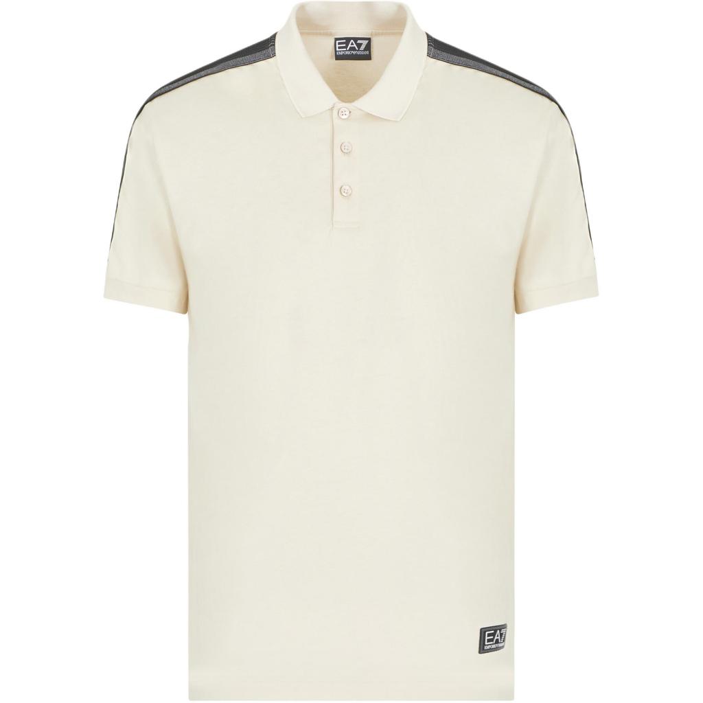 Emporio Armani EA7 Мужская футболка-поло с цветными блоками и полосками, на пуговицах, с коротким рукавом polo shirts Светло-коричневый 7M000139-AF10375-U1079