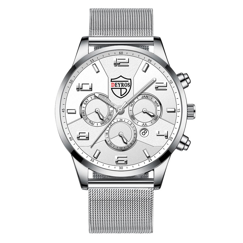 Men'S Fashion Watch Luminous Stainless Steel Men'S Business Calendar Quartz Watch