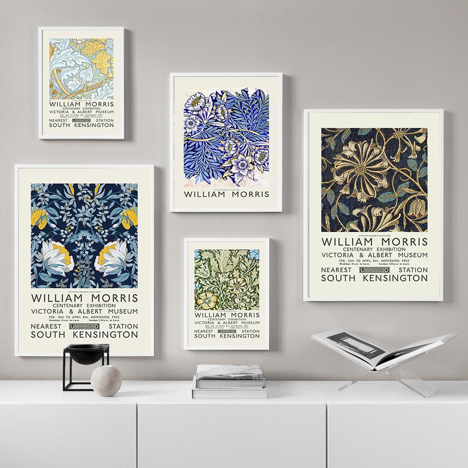 Уильям Моррис цветок абстрактная выставка плакаты на скандинавскую тему и принты настенная живопись на холсте картины для украшения гостиной
