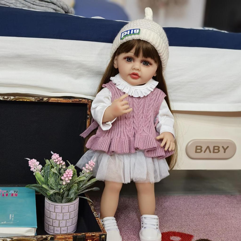 55 см кукла-девочка Reborn, игрушка из KEIUMI, полностью силиконовая, виниловая, реалистичная модель принцессы, детские игрушки, подарок на Пасху, Рождество