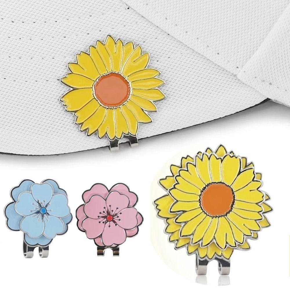 Flower Shaped Golf Ball Mark Magnetic Golf Hat Marker Sports Cap Golf Cap Clip Women Girls
