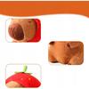 Pluszacz Strawberry Hat Capybara Stuffed Animal 23 cm Cute Plush Toy Soft Pillow Gift for Kids