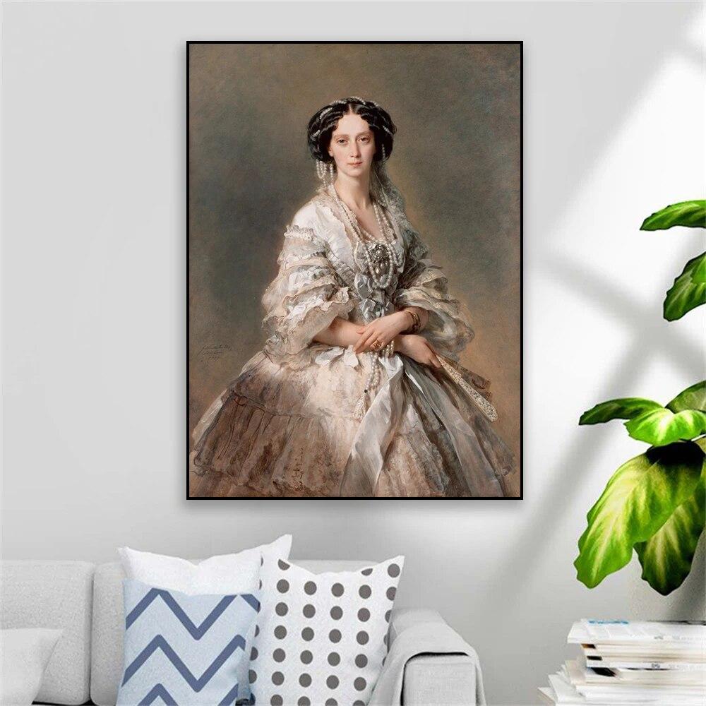 Классическая картина маслом, постер, Мария Александровна, принты, Винтерхальтер, холст, картина, большая винтажная домашняя комната, галерея, украшение