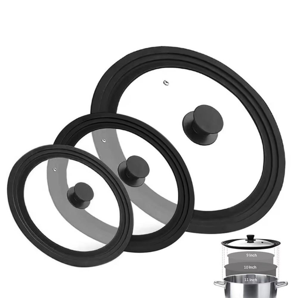 Силиконовый ободок Круглая крышка для кастрюли Универсальная крышка для сковороды Запасная крышка Кухонная утварь