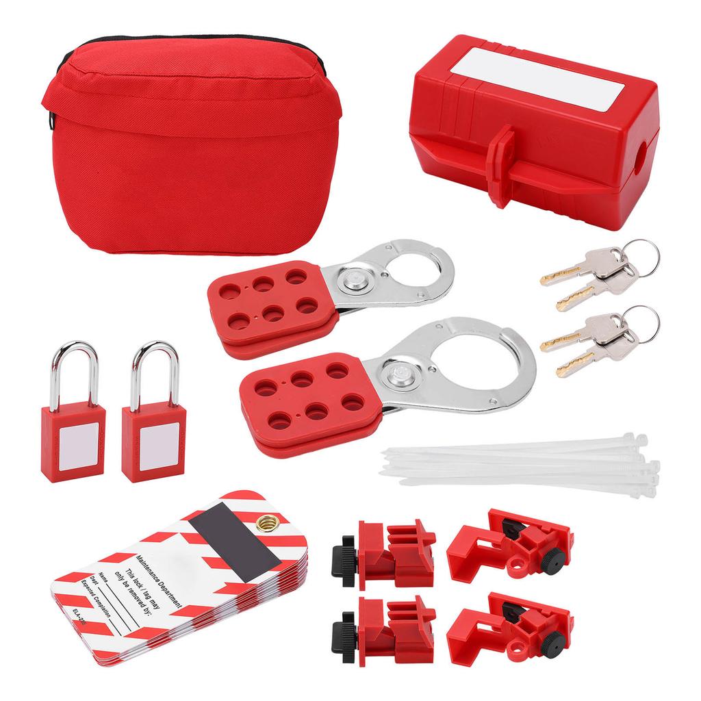 Lockout Tagout Locks Kit with Safety Padlocks Hasps Circuit Breaker Lockouts Loto Tags Carry Bag