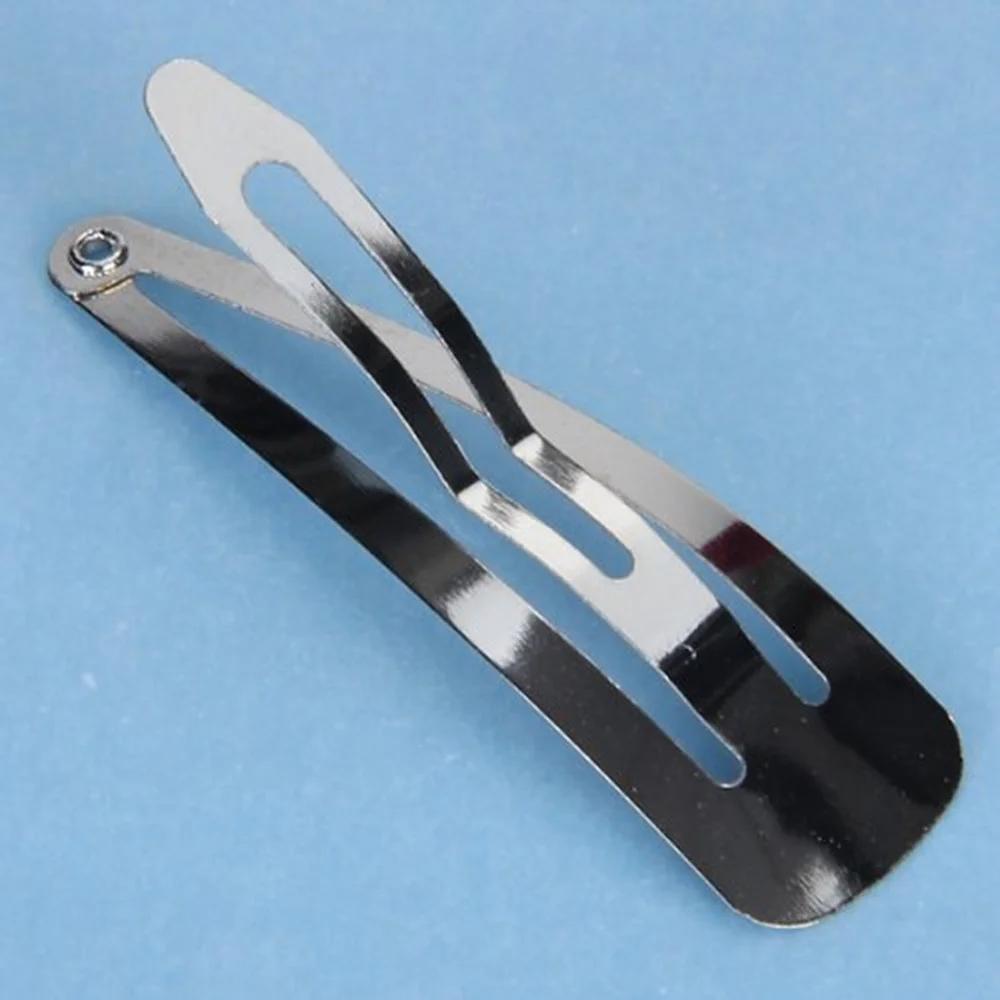 50 шт./лот Заколки для волос с зажимом серебристого тона 30 мм 40 мм 50 мм Крафт-бант для девочек, детей, бутик, аксессуары для волос, головной убор, подарки